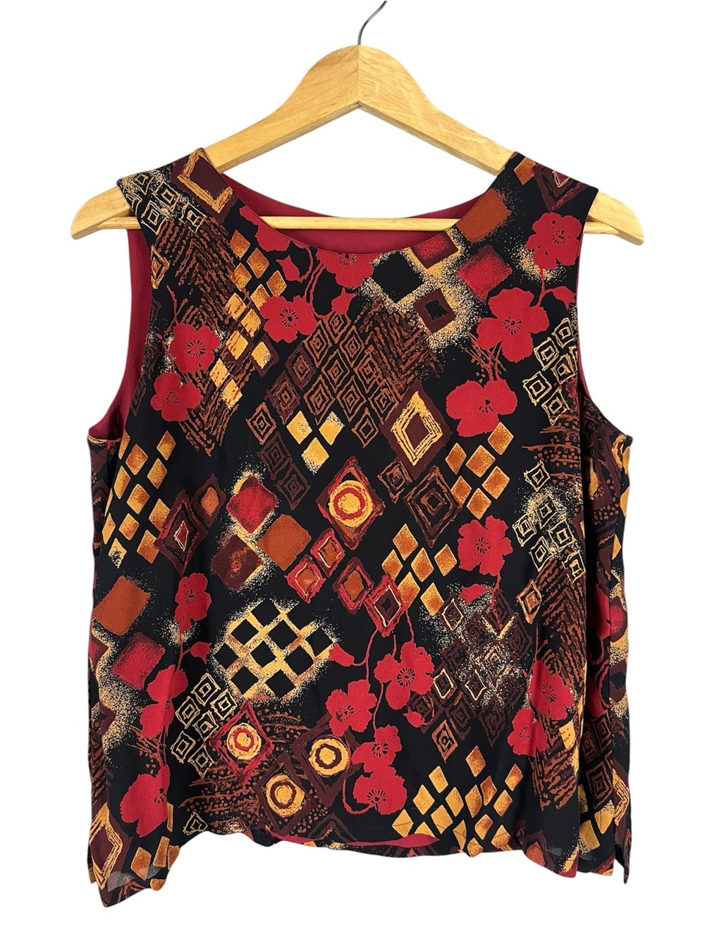 Reversible Burgundy Tank Top Printed and Solid